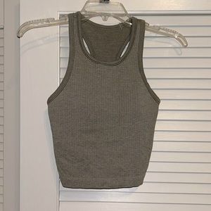 Lulu Lemon Ribbed Cropped Racerback Tank Top